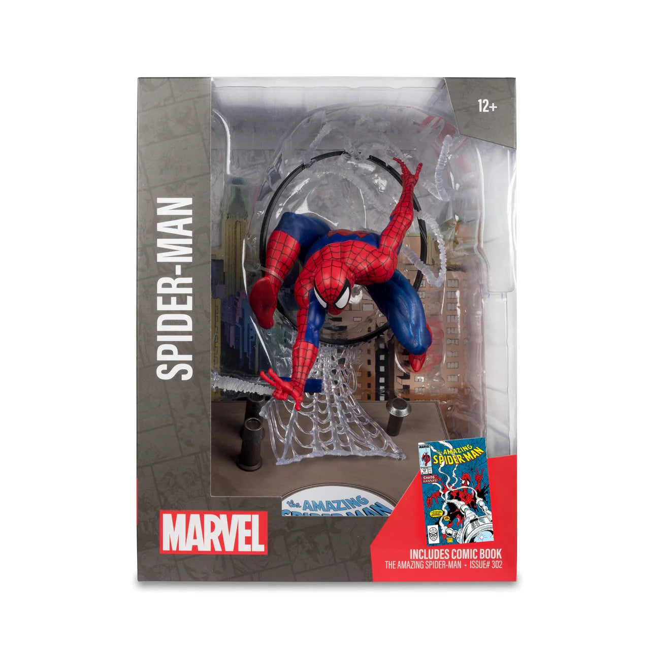 McFarlane Spider-Man (The Amazing Spider-Man #302) 1:6th Scale Posed Figure With Scene & Comic 