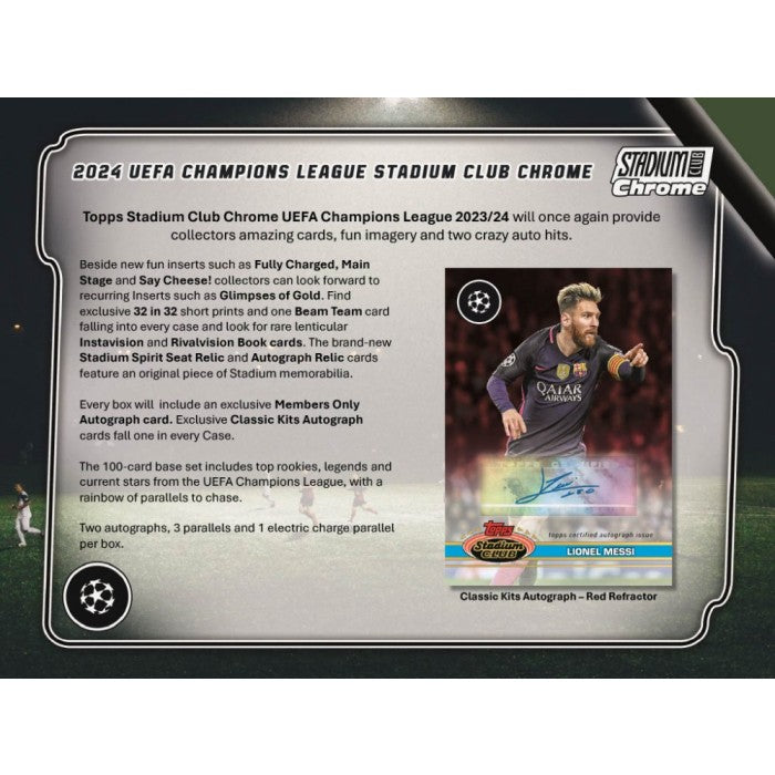 2023-24 Topps Stadium Club Chrome UEFA Club Competitions Soccer Breakers Delight Box