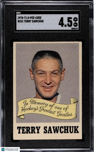 1970 O-Pee-Chee Terry Sawchuk In Memory Of Hockey's Greatest Goalies SGC 4.5 