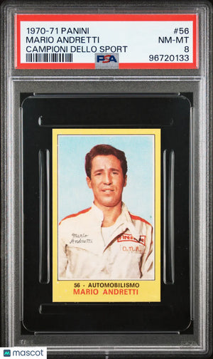 1970 Panini Campioni Dello Sport Mario Andretti #56 PSA 8 