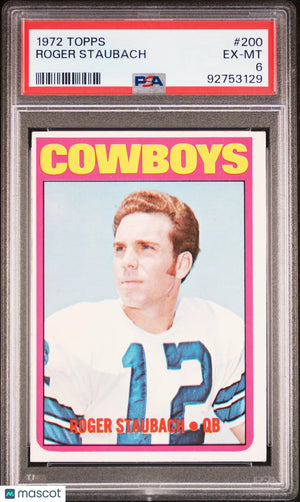 1972 Topps Football Roger Staubach #200 PSA 6 