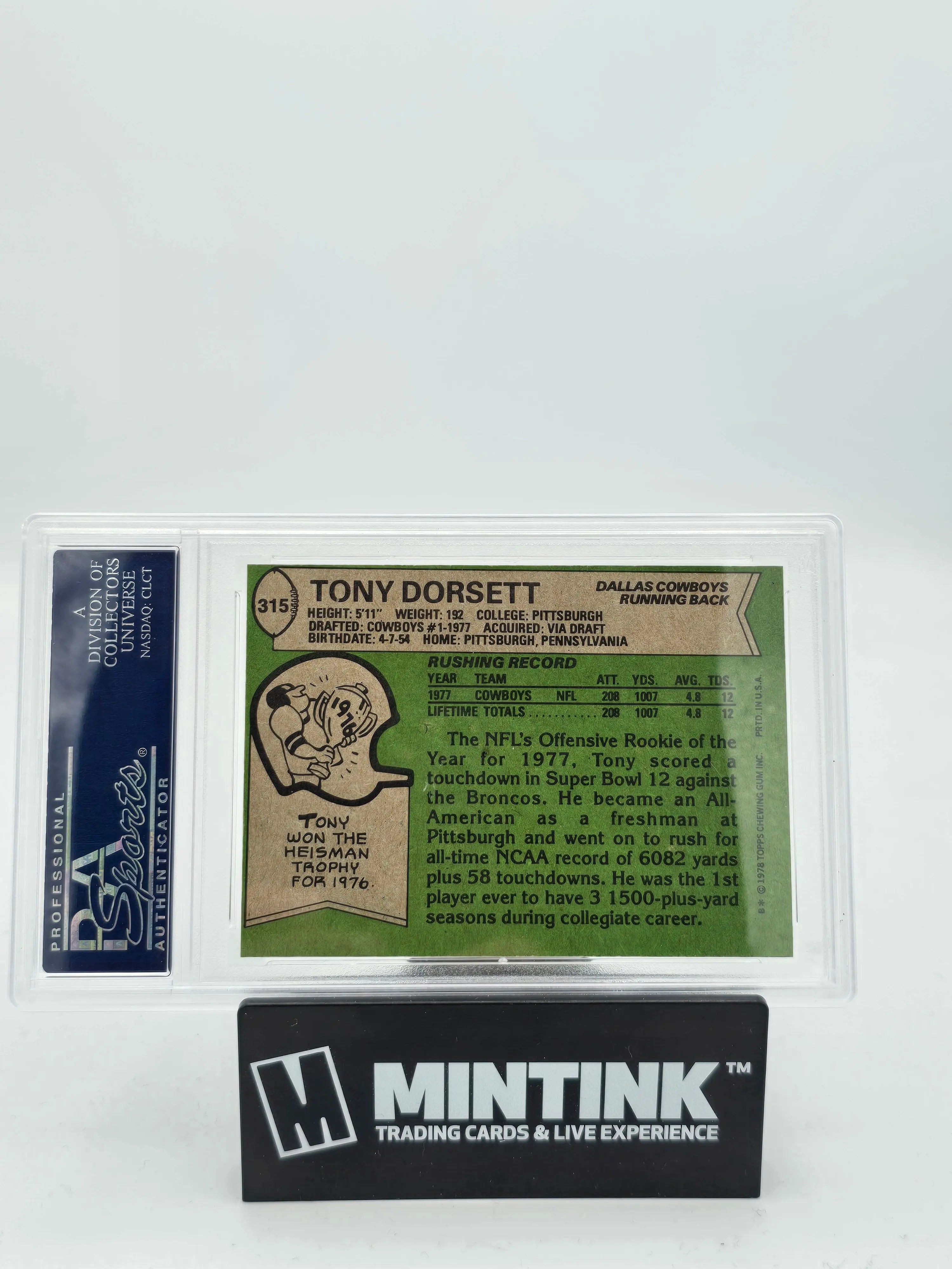 1978 Topps Football Tony Dorsett Rookie PSA 8 (OC) #315 