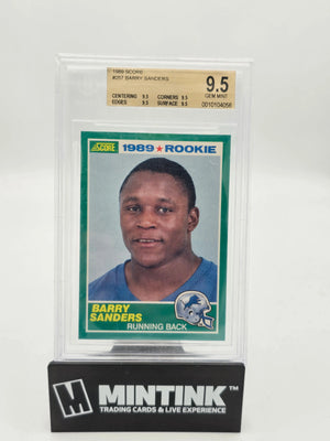 1989 Score Football Barry Sanders RC Rookie BGS 9.5 #257 