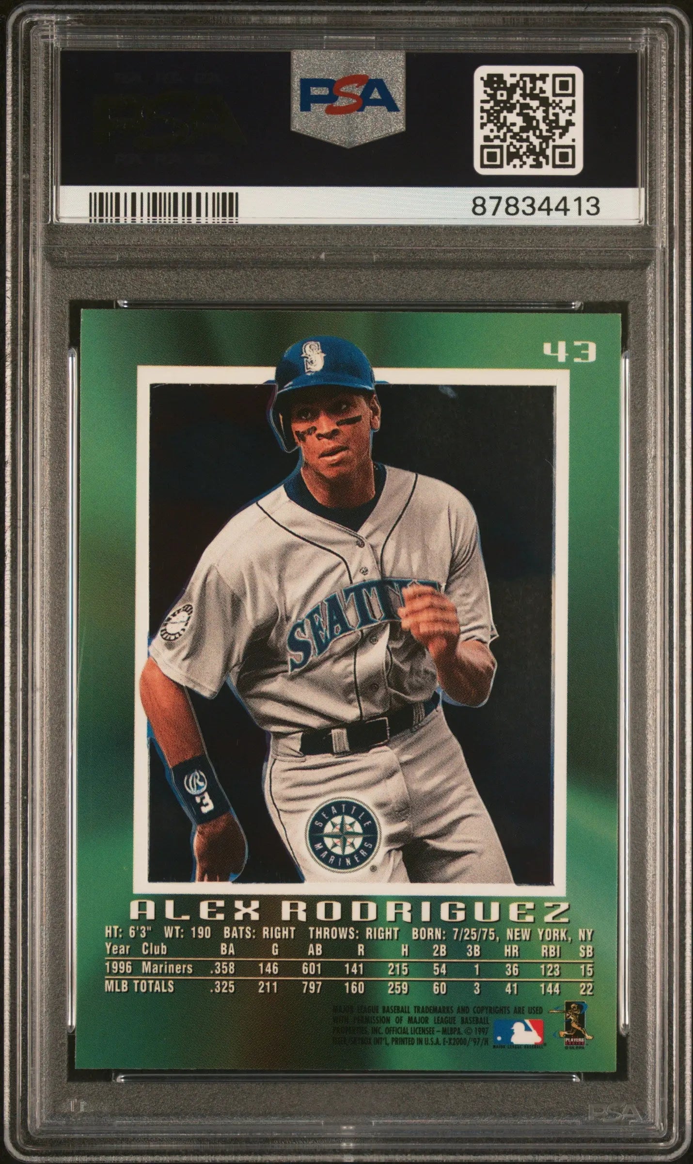 1997 Skybox E-X 2000 Alex Rodriguez #43 PSA 9 