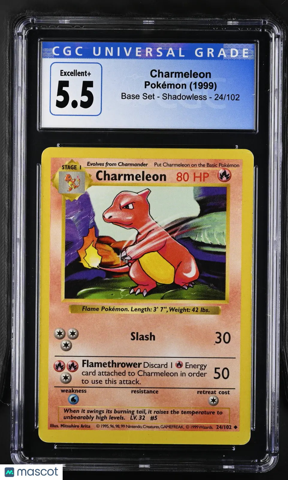 1999 Pokémon Game Charmeleon Shadowless #24/102 English CGC 5.5 