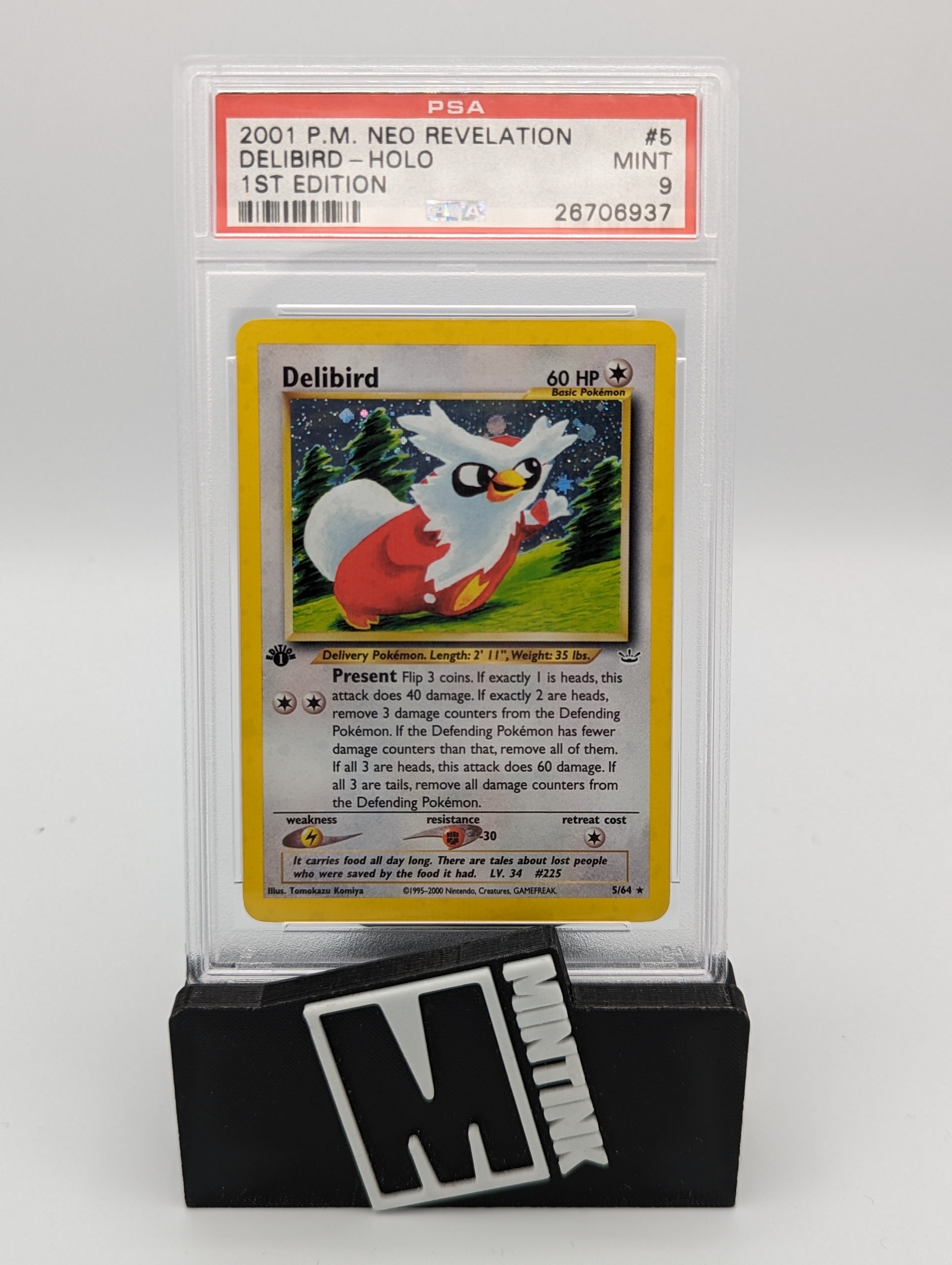 2001 Pokemon Neo Revelation Psa 9 Delibird 1St Edition Holo #5 1