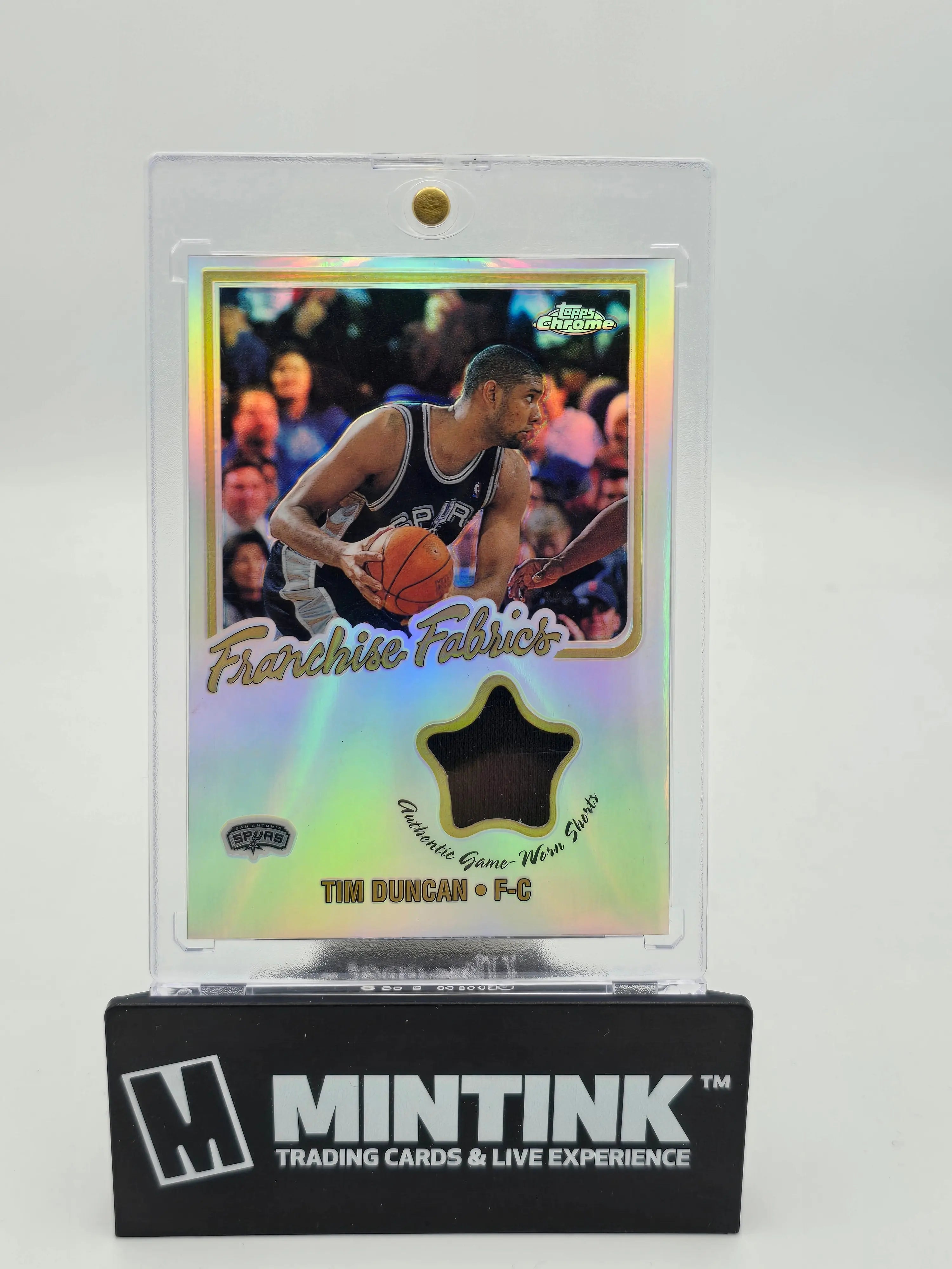 2002-03 Topps Chrome Basketball Tim Duncan Franchise Fabrics Holo /25 