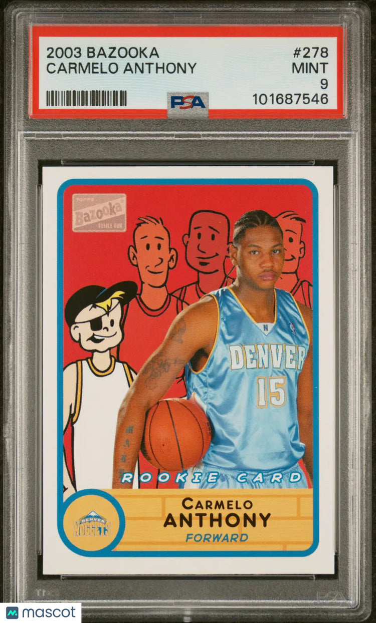 2003 Bazooka Basketball Carmelo Anthony RC Rookie PSA 9 