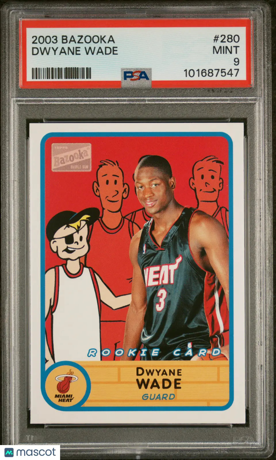 2003 Bazooka Basketball Dwyane Wade RC Rookie PSA 9 