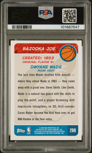 2003 Bazooka Basketball Dwyane Wade RC Rookie PSA 9 