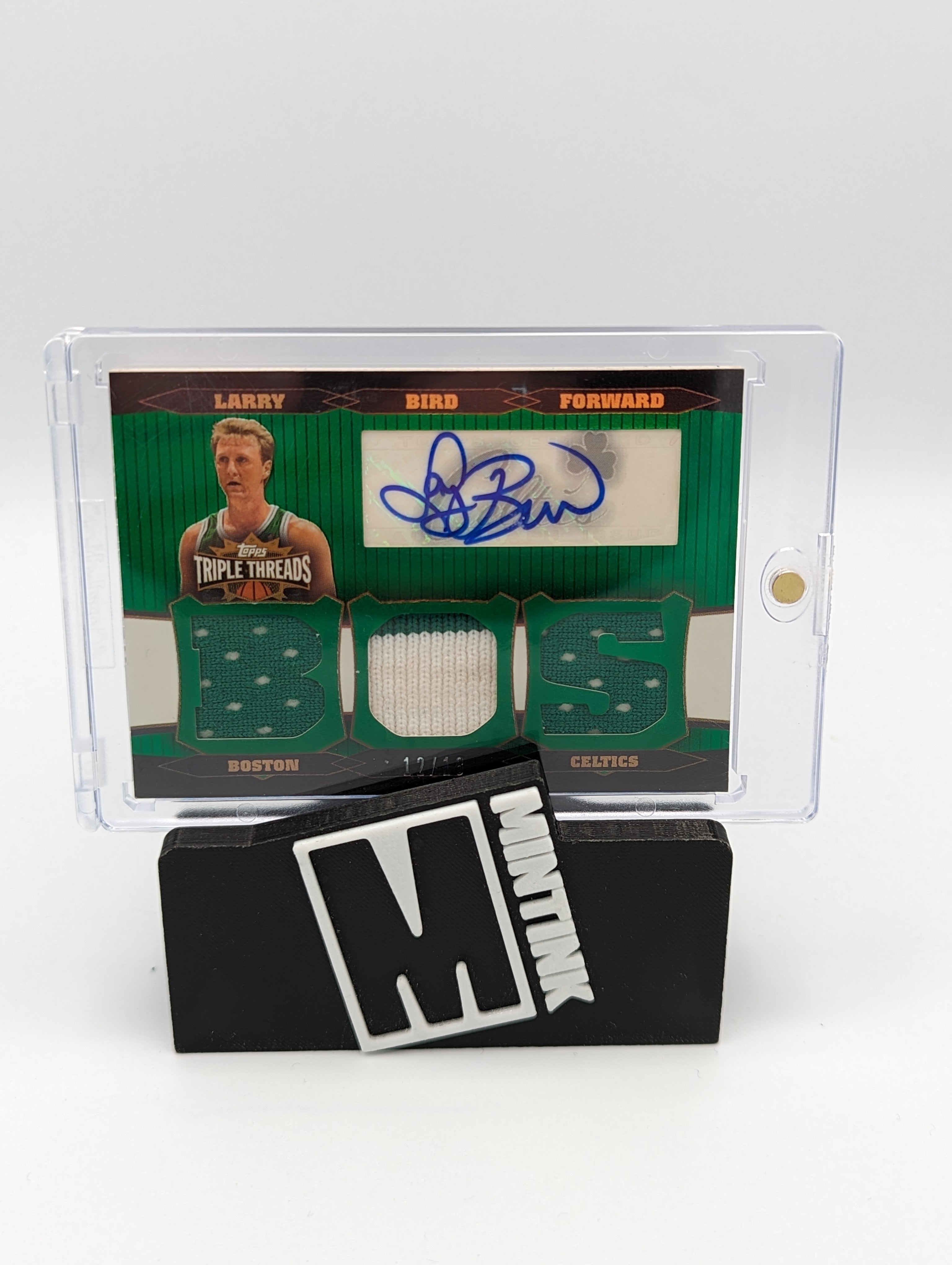 2007 Topps Triple Threads Basketball Larry Bird Triple Relic Emerald 12/18 #Ttra-77 1