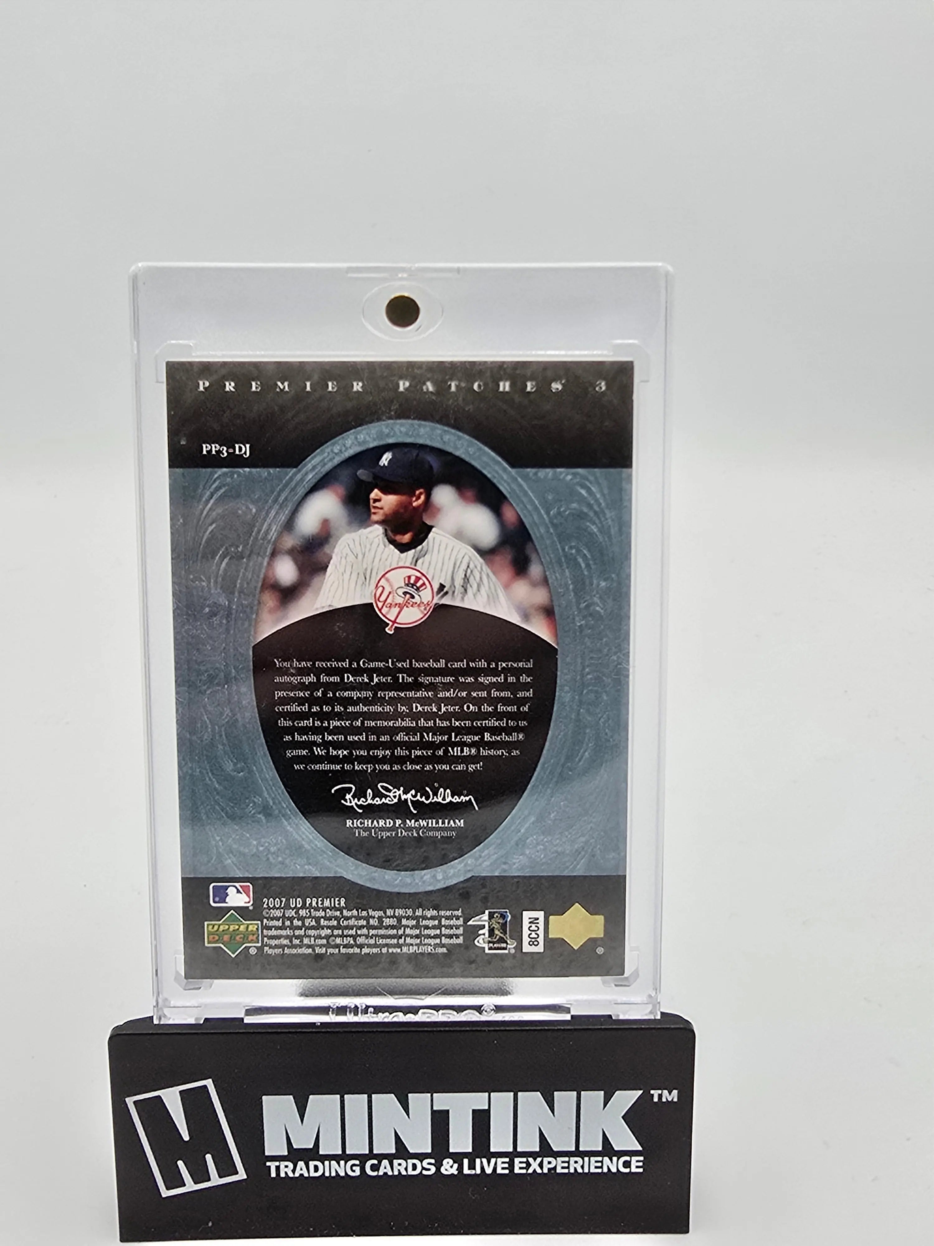 2007 Upper Deck Premier Baseball Derek Jeter Premium Triple Patch Autograph /15 