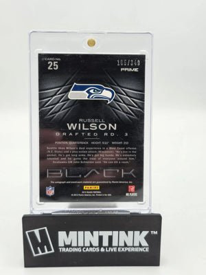 2012 Panini Black Football Russell Wilson RC Rookie Patch Auto /349 