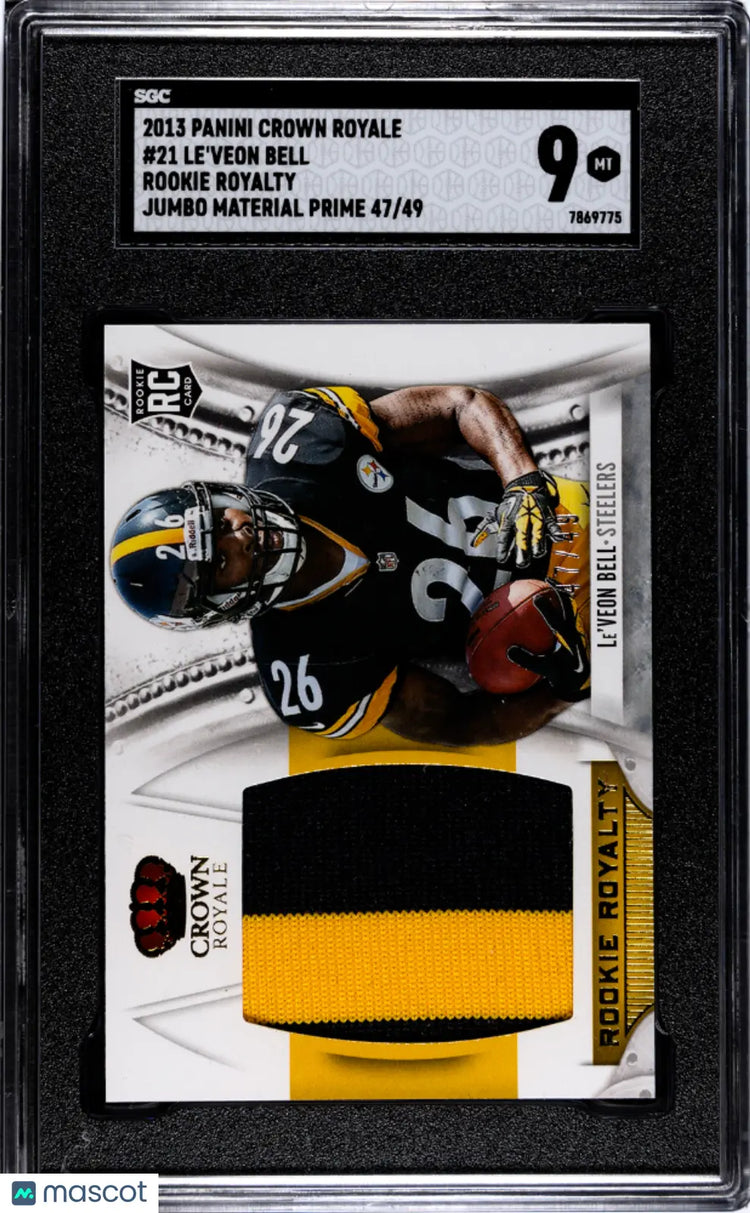 2013 Crown Royale Le'veon Bell Rookie Royalty Jumbo Material Prime SGC 9 /49 