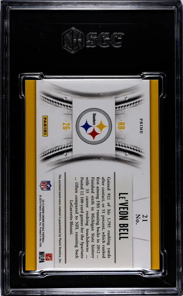 2013 Crown Royale Le'veon Bell Rookie Royalty Jumbo Material Prime SGC 9 /49 