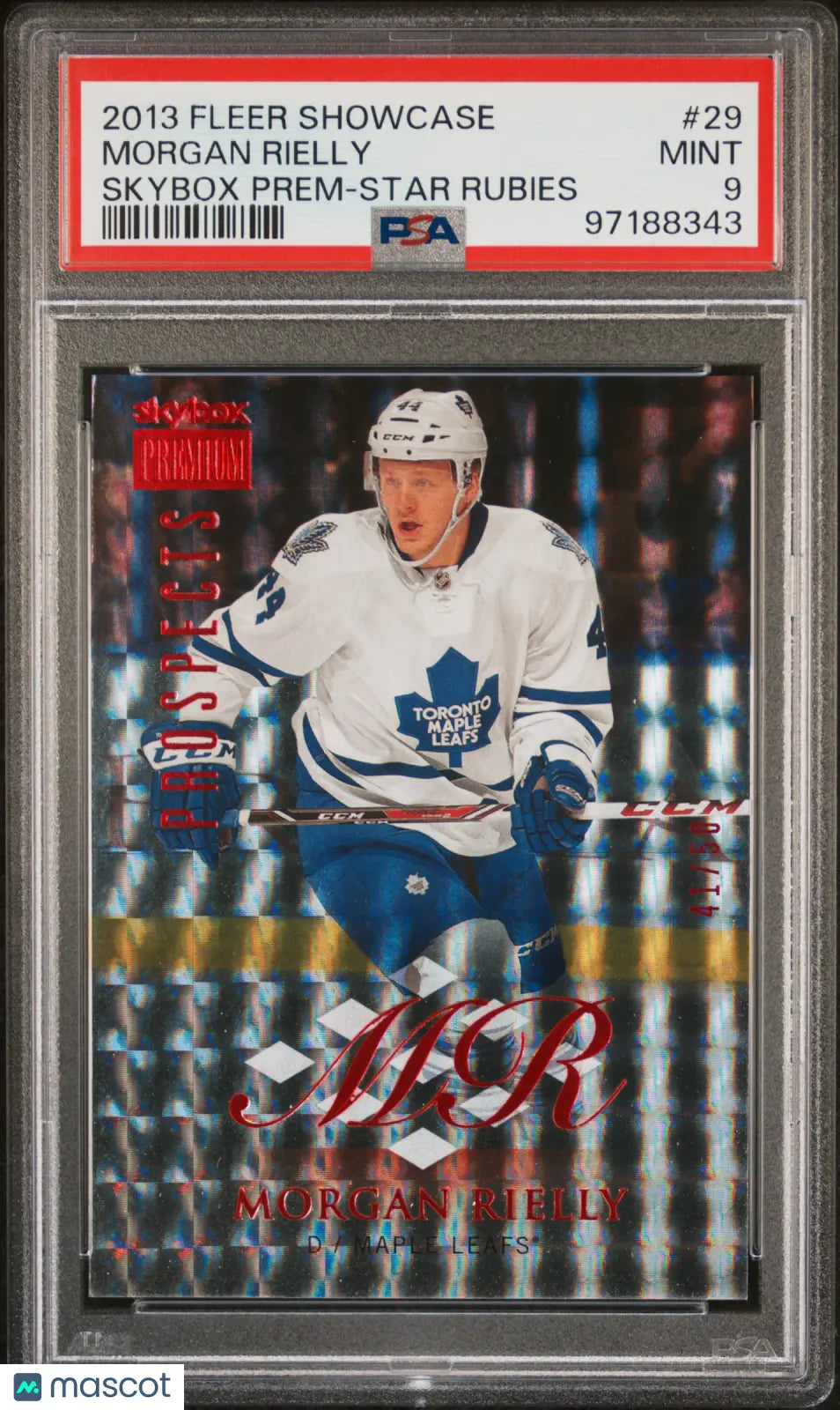 2013 Fleer Showcase Skybox Premium Star Rubies Morgan Rielly PSA 9 /50 