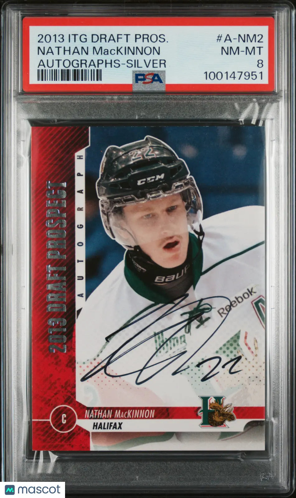 2013 ITG Draft Prospects Autographs Silver Nathan Mackinnon PSA 8 