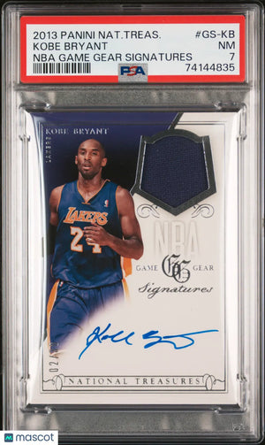 2013 National Treasures NBA Game Gear Signatures Auto Kobe Bryant PSA 7 /30 