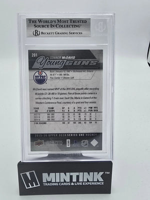 2015-16 Upper Deck Series One Hockey Connor McDavid Young Guns BGS 9 