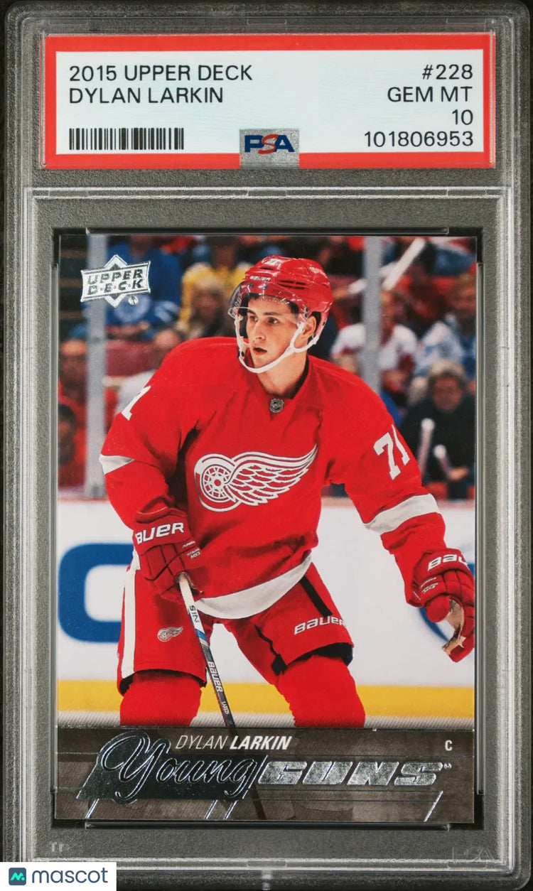 2015-16 Upper Deck Series One Hockey Dylan Larkin Young Guns PSA 10 