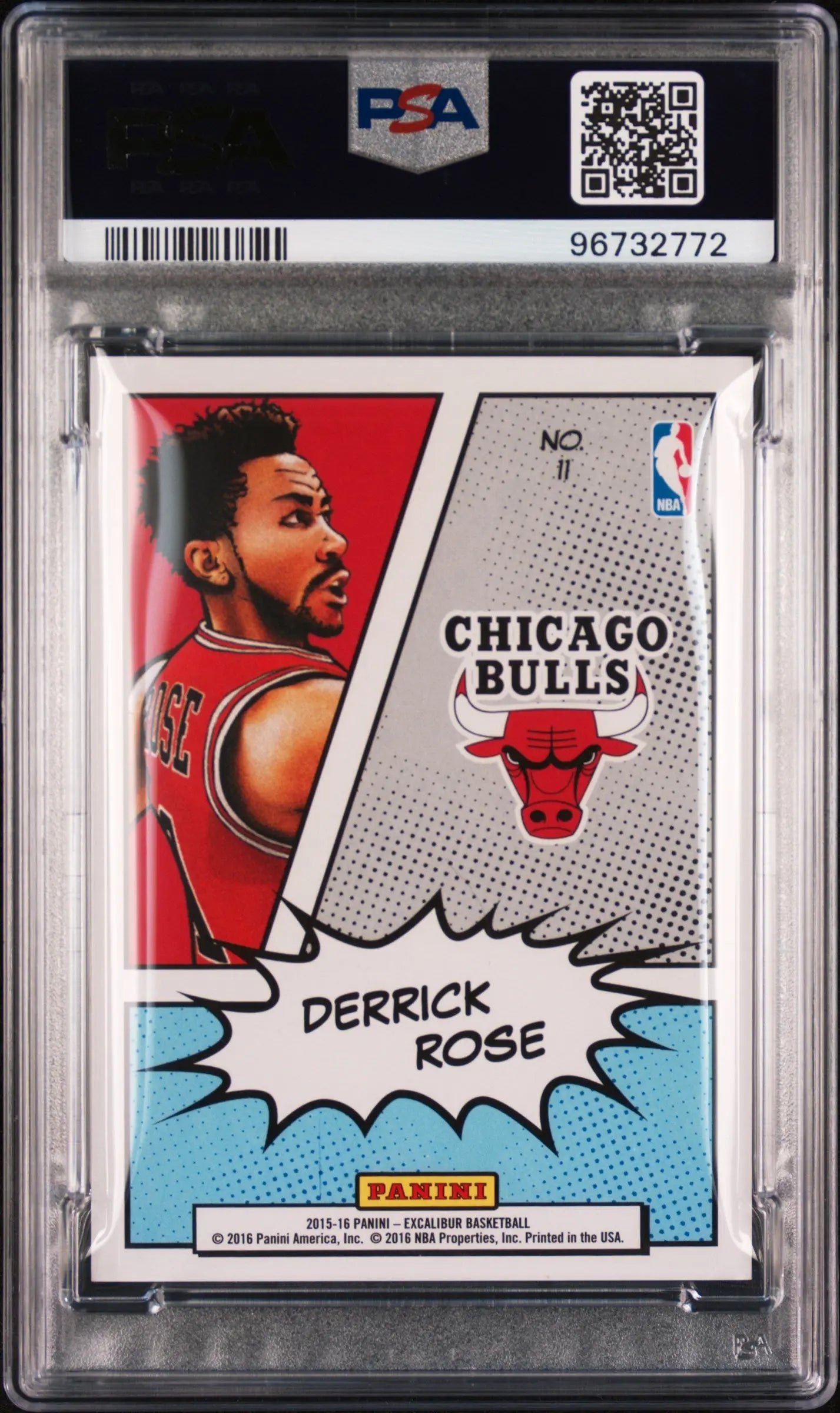 2015 Panini Excalibur Kaboom Derrick Rose #11 PSA 8 