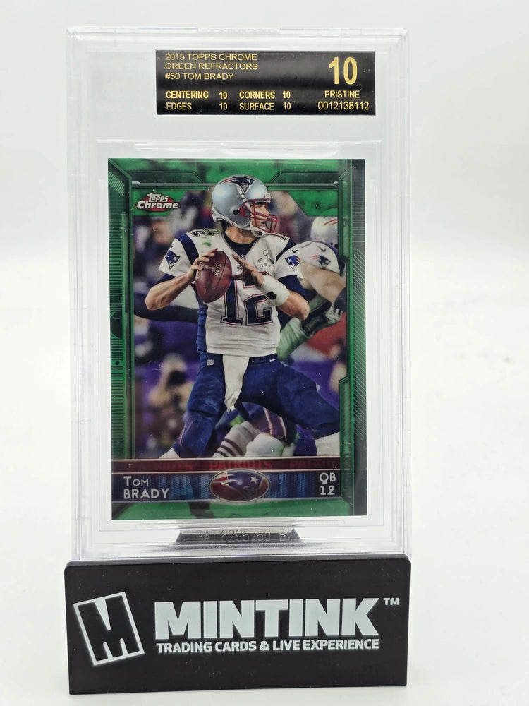 2015 Topps Chrome Football Tom Brady Green Refractor BGS 10 "Black Label" 