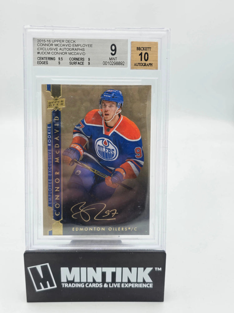 2015 UD Connor McDavid Employee Exclusive Autographs Connor McDavid RC BGS 9 