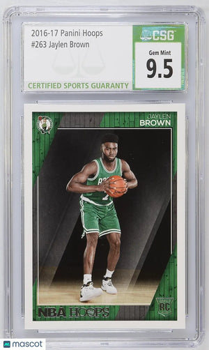 2016-17 Panini NBA Hoops Jaylen Brown RC Rookie CSG 9.5 #263 