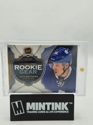 2016-17 UD The Cup Hockey Auston Matthews Rookie Gear Dual Patch Auto Booklet /24 