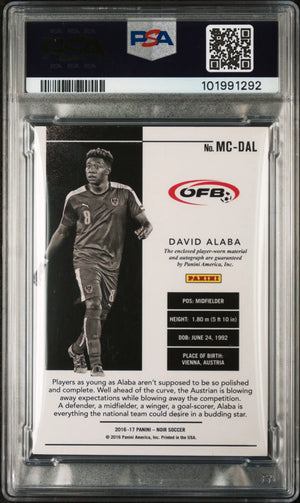 2016 Panini Noir Soccer Memorabilia Autograph Color David Alaba PSA 8 /65 