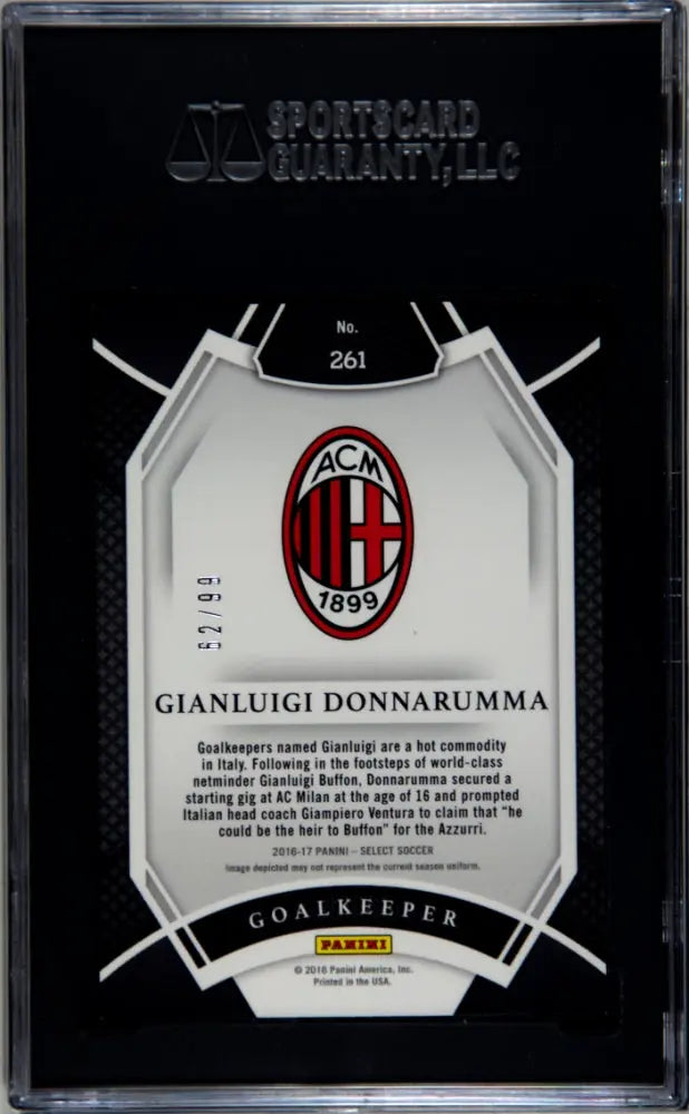 2016 Panini Select Gianluigi Donnarumma White Prizm SGC 8.5 /99 