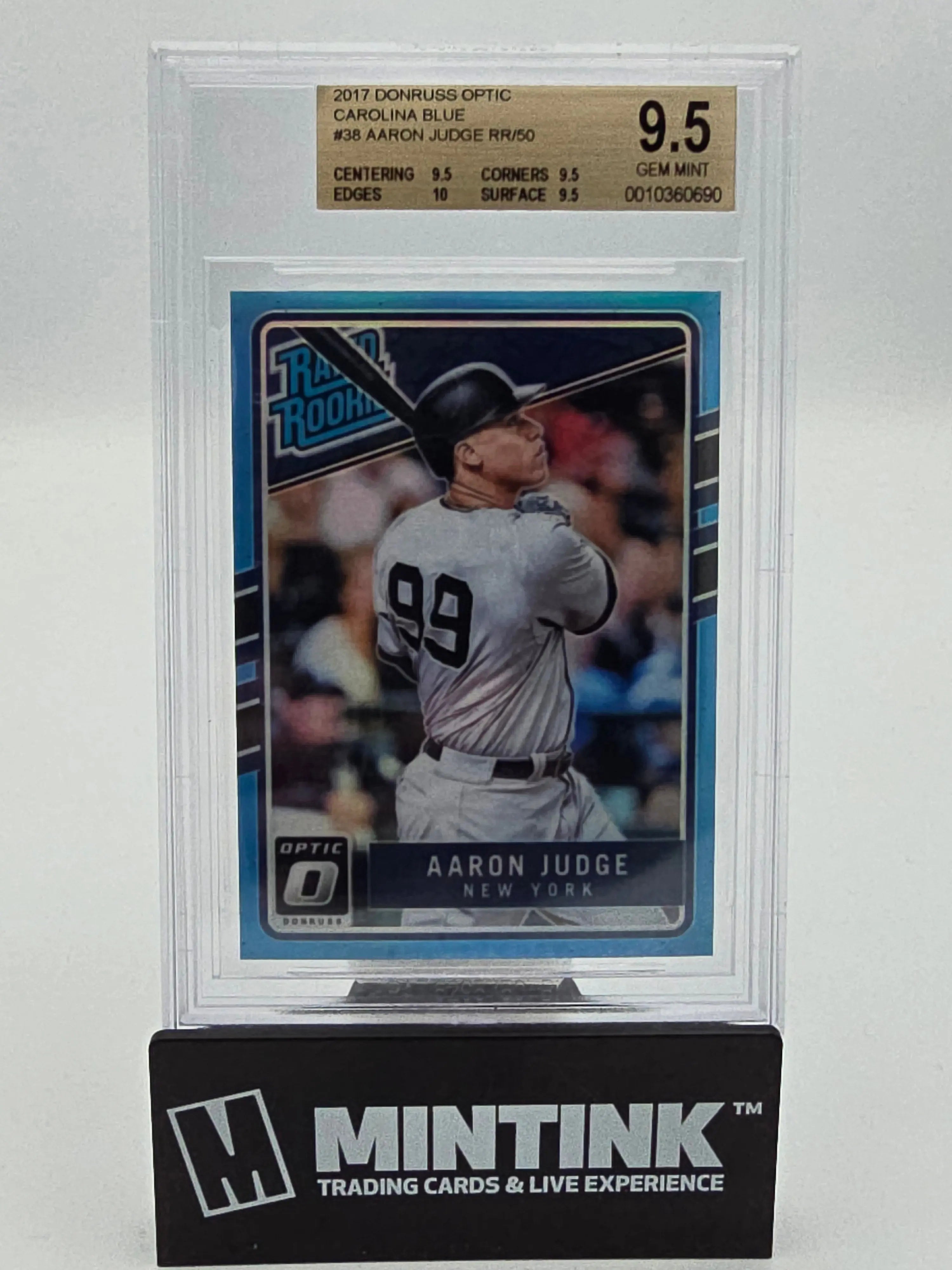 2017 Donruss Optic Carolina Blue Aaron Judge Rated Rookie BGS 9.5 /50 