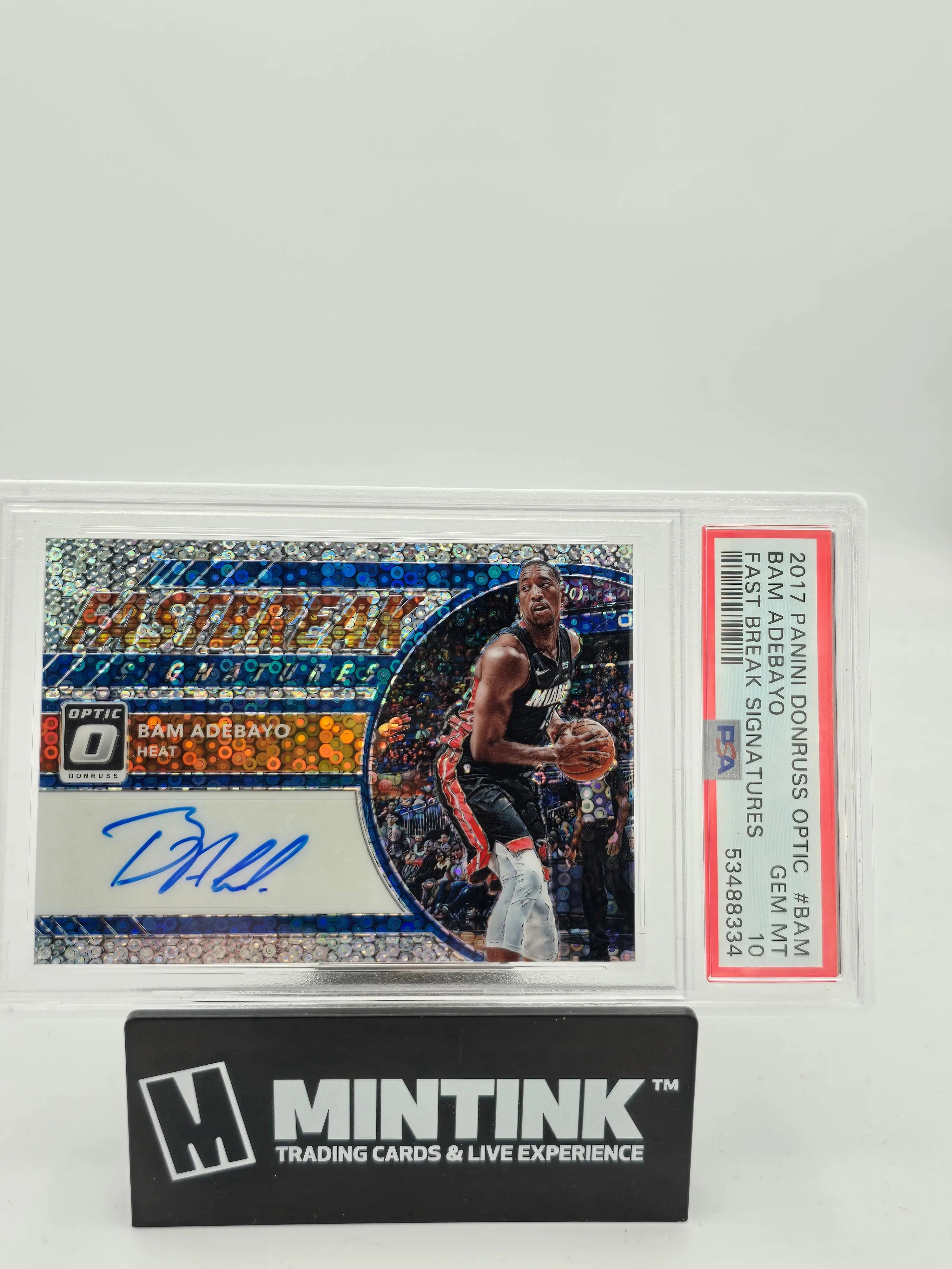 2017 Panini Donruss Optic Fast Break Signatures Auto Bam Adebayo PSA 10 