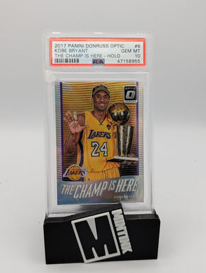 2017 Panini Donruss Optic Psa 10 Kobe Bryant The Champ Is Here Holo #6 1