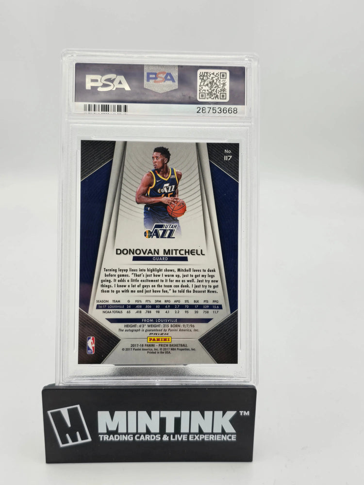 2017 Panini Prizm Basketball Donovan Mitchell RC Rookie Prizm Auto PSA 10 