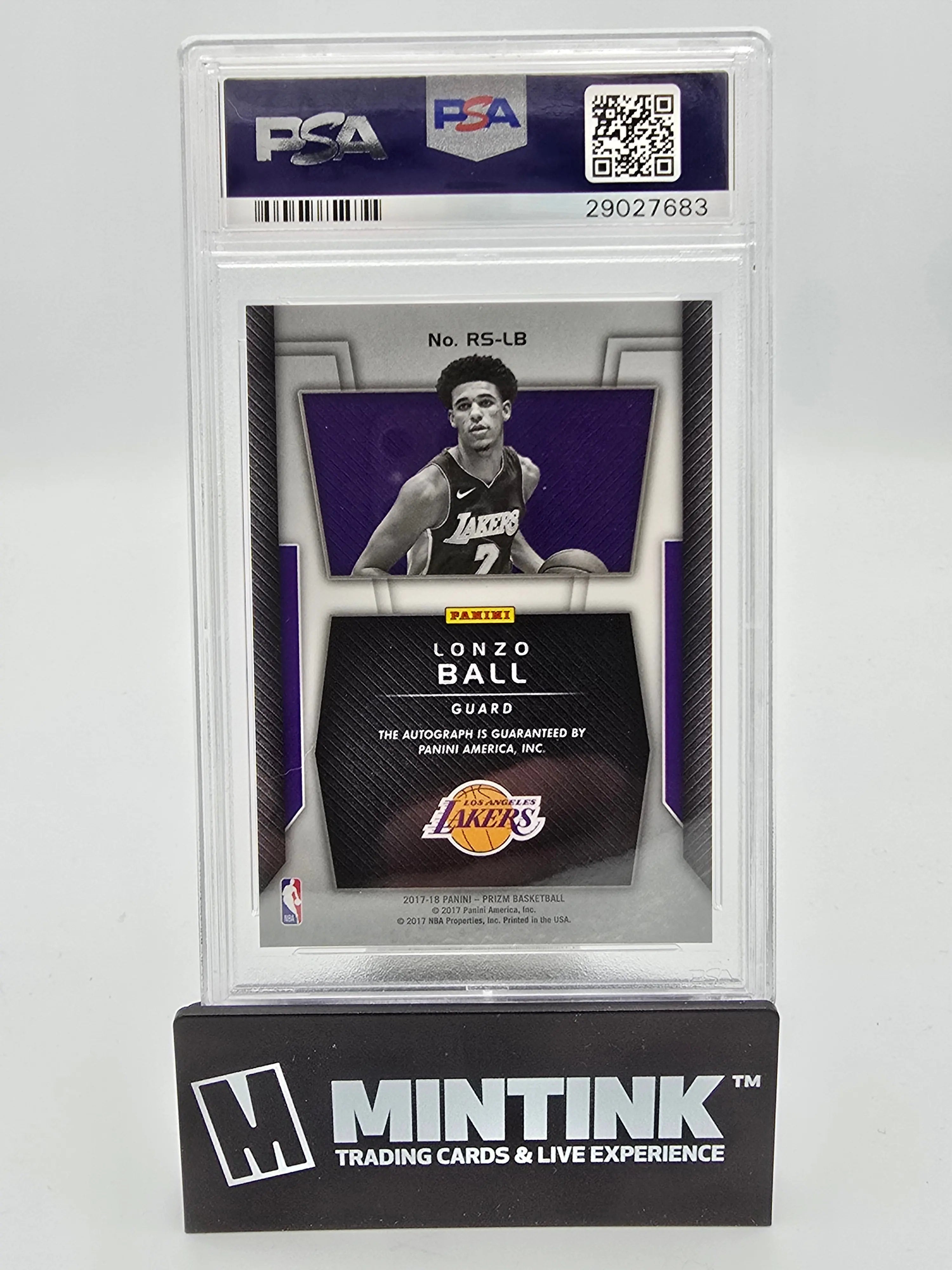 2017 Panini Prizm Basketball Rookie Signatures Auto Lonzo Ball PSA 10 