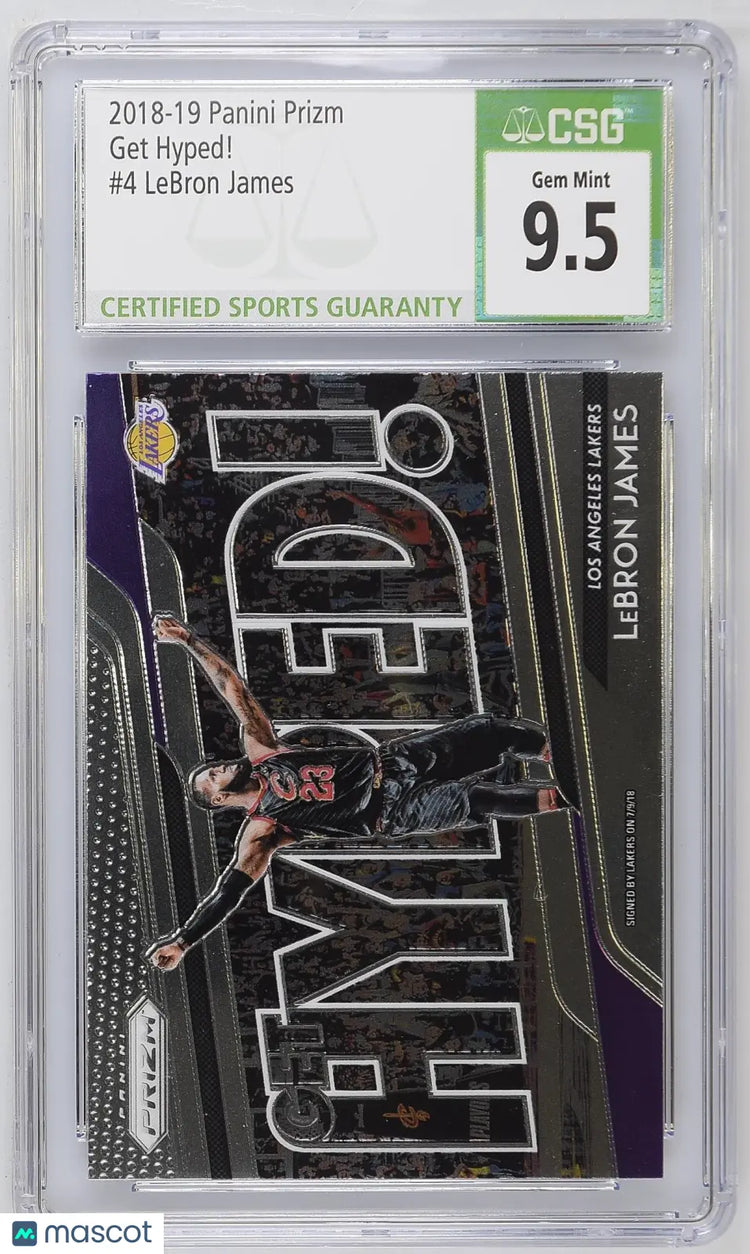 2018-19 Panini Prizm Basketball LeBron James Get Hyped! CSG 9.5 #4 