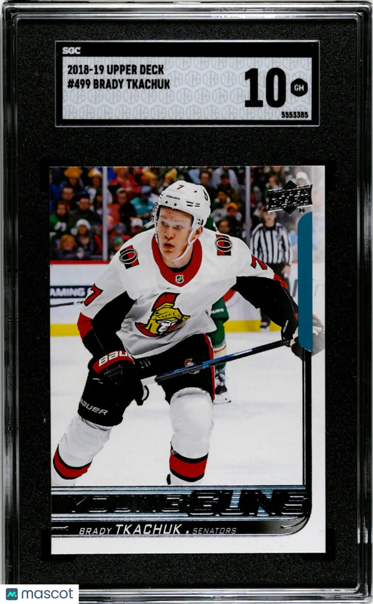 2018-19 Upper Deck Series 2 Hockey Brady Tkachuk Young Guns RC SGC 10 