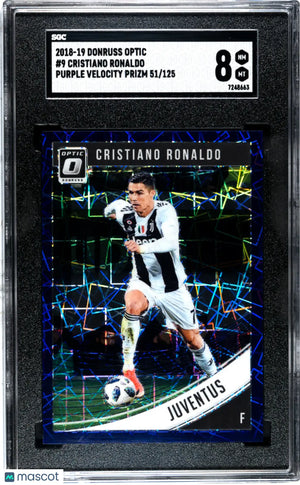 2018 Donruss Optic Cristiano Ronaldo Purple Velocity Prizm SGC 8 /125 