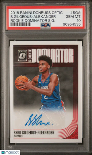 2018 Donruss Optic RC Dominator Signatures Auto S. Gilgeous-Alexander PSA 10 /50 