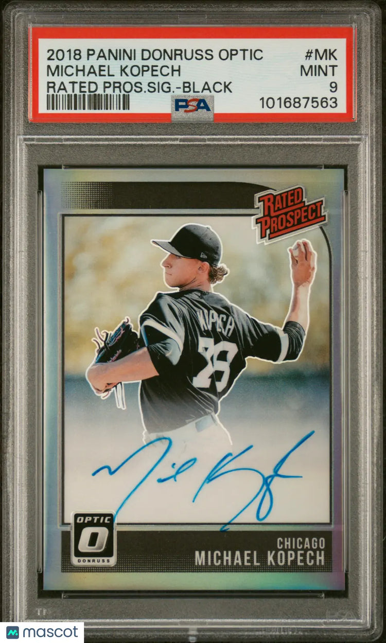 2018 Donruss Optic Rated Prospect Signatures Auto Michael Kopech PSA 9 /25 