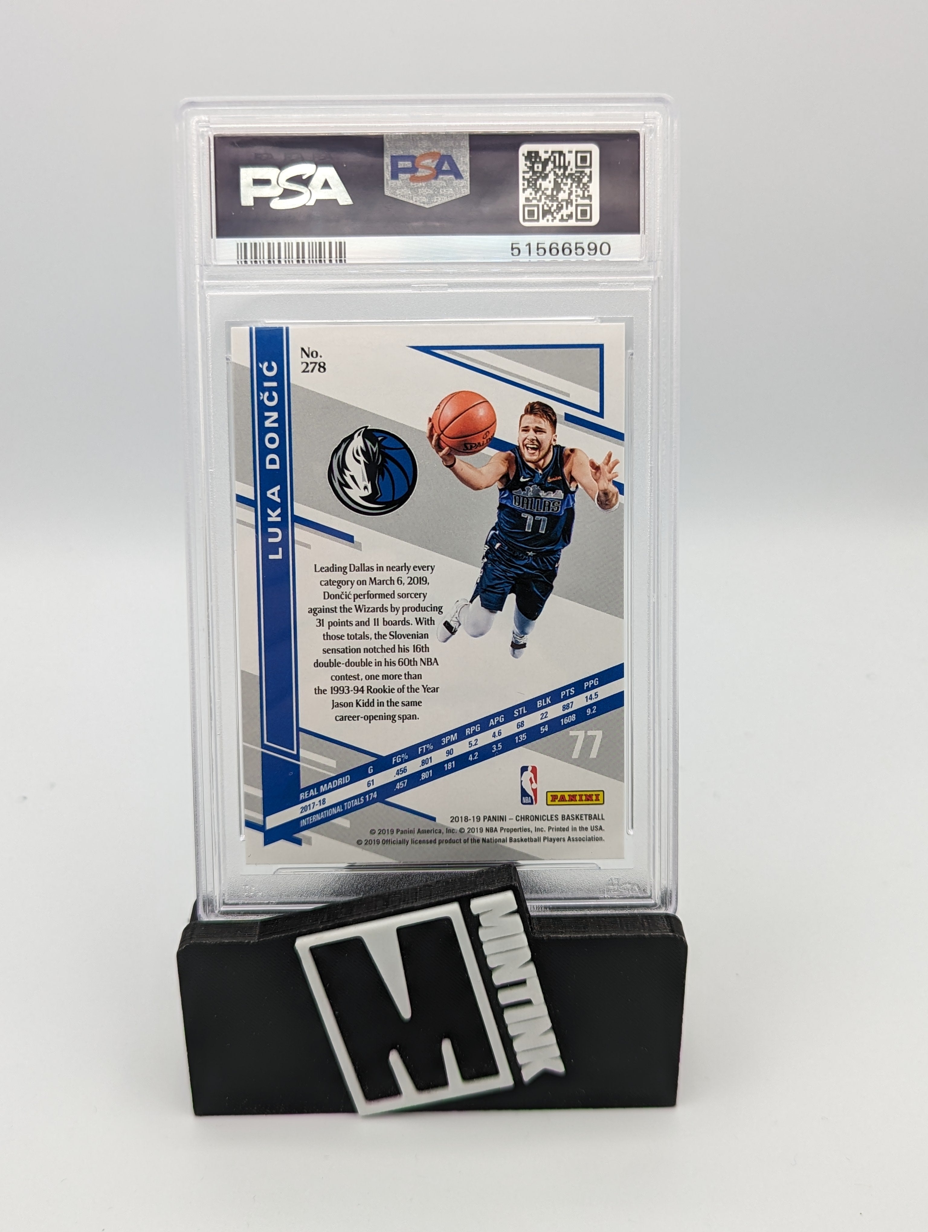 2018 Panini Chronicles Psa 10 Luka Doncic Rookie Elite 278 2