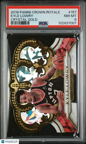 2018 Panini Crown Royale Basketball Kyle Lowry Crystal Gold PSA 8 1/10 