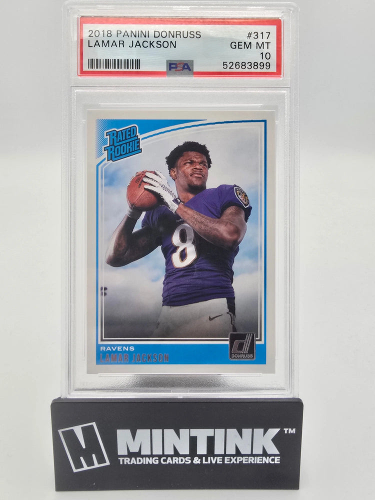 2018 Panini Donruss Football Rated Rookie Lamar Jackson PSA 10 