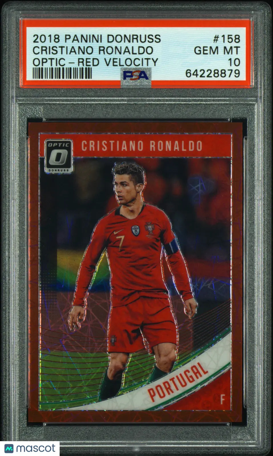 2018 Panini Donruss Optic Cristiano Ronaldo Red Velocity PSA 10 /50 #158 