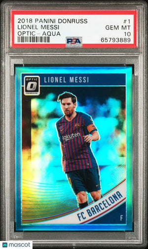 2018 Panini Donruss Optic Lionel Messi Aqua PSA 10 /149 #1 