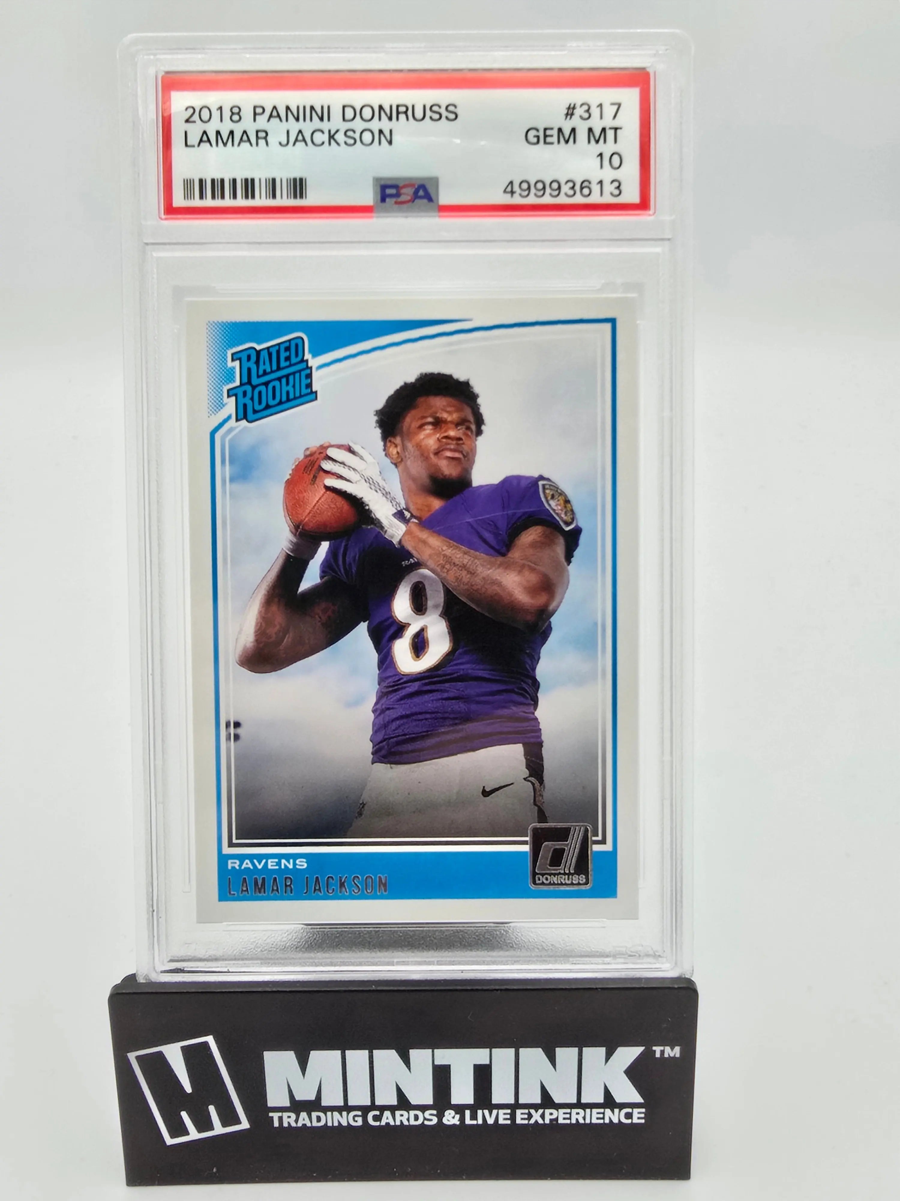 2018 Panini Donruss Rated Rookie Lamar Jackson PSA 10 