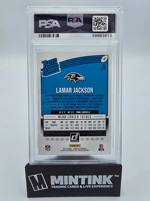 2018 Panini Donruss Rated Rookie Lamar Jackson PSA 10 