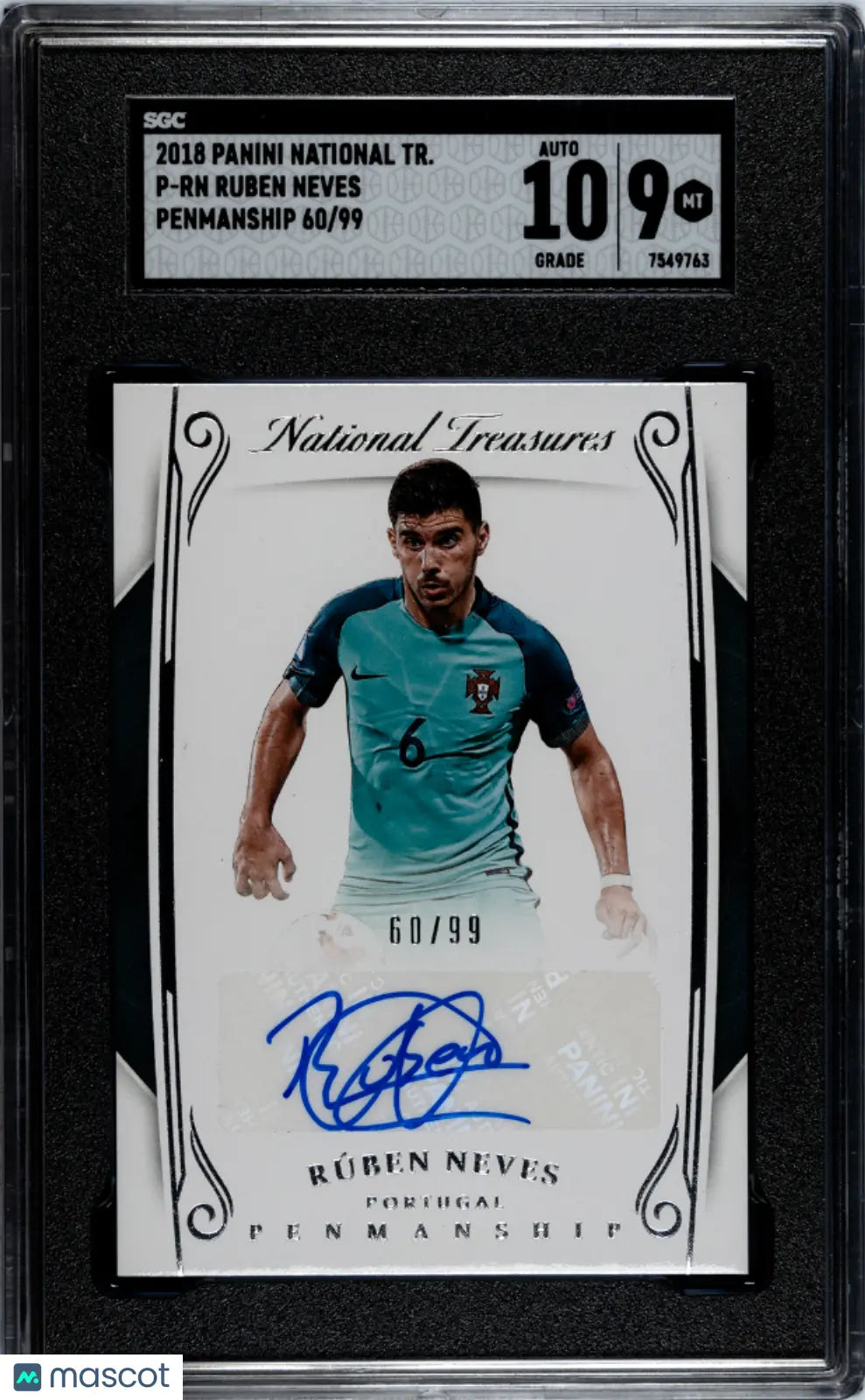 2018 Panini National Treasures Ruben Neves Penmanship Auto SGC 9 /99 