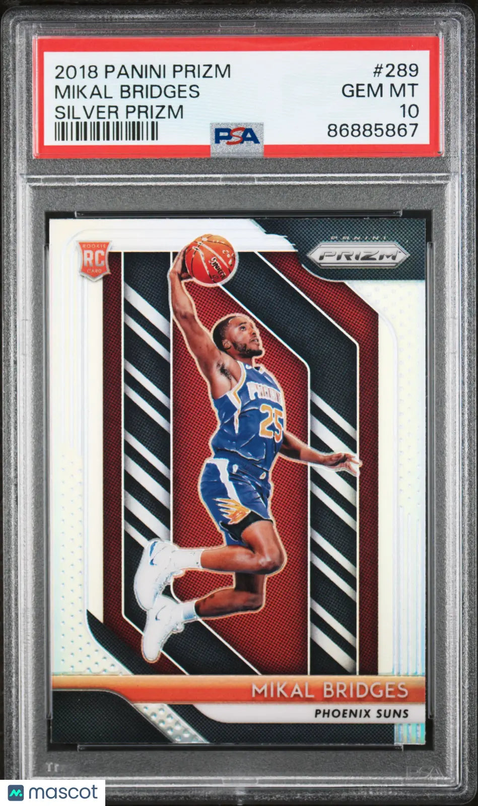 2018 Panini Prizm Basketball Mikal Bridges RC Rookie Silver Prizm PSA 10 